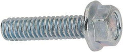 Value Collection - 1/4-20 UNC, 1" Length Under Head, Hex Drive Flange Bolt - 1" Thread Length, Grade 5 Steel, Serrated Flange, Zinc-Plated Finish - All Tool & Supply