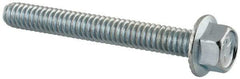 Value Collection - 1/4-20 UNC, 2" Length Under Head, Hex Drive Flange Bolt - 2" Thread Length, Grade 5 Steel, Serrated Flange, Zinc-Plated Finish - All Tool & Supply