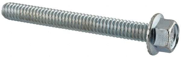 Value Collection - 1/4-20 UNC, 2-1/4" Length Under Head, Hex Drive Flange Bolt - 2-1/4" Thread Length, Grade 5 Steel, Serrated Flange, Zinc-Plated Finish - All Tool & Supply