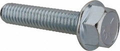 Value Collection - 5/16-18 UNC, 1-1/2" Length Under Head, Hex Drive Flange Bolt - 1-1/2" Thread Length, Grade 5 Steel, Serrated Flange, Zinc-Plated Finish - All Tool & Supply