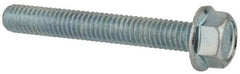 Value Collection - 5/16-18 UNC, 2-1/4" Length Under Head, Hex Drive Flange Bolt - 2-1/4" Thread Length, Grade 5 Steel, Serrated Flange, Zinc-Plated Finish - All Tool & Supply