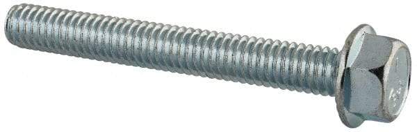 Value Collection - 5/16-18 UNC, 2-1/2" Length Under Head, Hex Drive Flange Bolt - 2-1/2" Thread Length, Grade 5 Steel, Serrated Flange, Zinc-Plated Finish - All Tool & Supply