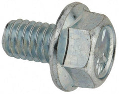 Value Collection - 5/16-18 UNC, 1/2" Length Under Head, Hex Drive Flange Bolt - 1/2" Thread Length, Grade 5 Steel, Serrated Flange, Zinc-Plated Finish - All Tool & Supply