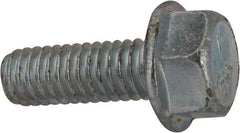 Value Collection - 5/16-18 UNC, 7/8" Length Under Head, Hex Drive Flange Bolt - 7/8" Thread Length, Grade 5 Steel, Serrated Flange, Zinc-Plated Finish - All Tool & Supply