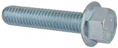 Value Collection - 3/8-16 UNC, 1-3/4" Length Under Head, Hex Drive Flange Bolt - 1-3/4" Thread Length, Grade 5 Steel, Serrated Flange, Zinc-Plated Finish - All Tool & Supply