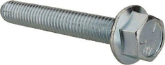 Value Collection - 3/8-16 UNC, 2-1/2" Length Under Head, Hex Drive Flange Bolt - 2-1/2" Thread Length, Grade 5 Steel, Serrated Flange, Zinc-Plated Finish - All Tool & Supply