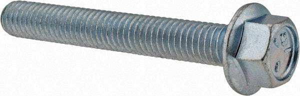 Value Collection - 3/8-16 UNC, 2-3/4" Length Under Head, Hex Drive Flange Bolt - 2-3/4" Thread Length, Grade 5 Steel, Serrated Flange, Zinc-Plated Finish - All Tool & Supply