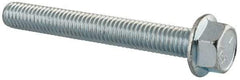 Value Collection - 3/8-16 UNC, 3" Length Under Head, Hex Drive Flange Bolt - 3" Thread Length, Grade 5 Steel, Serrated Flange, Zinc-Plated Finish - All Tool & Supply