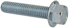 Value Collection - 7/16-14 UNC, 2" Length Under Head, Hex Drive Flange Bolt - 2" Thread Length, Grade 5 Steel, Serrated Flange, Zinc-Plated Finish - All Tool & Supply