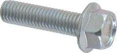 Value Collection - 1/2-13 UNC, 2" Length Under Head, Hex Drive Flange Bolt - 2" Thread Length, Grade 5 Steel, Serrated Flange, Zinc-Plated Finish - All Tool & Supply