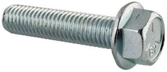 Value Collection - 1/2-13 UNC, 2-1/4" Length Under Head, Hex Drive Flange Bolt - 2-1/4" Thread Length, Grade 5 Steel, Serrated Flange, Zinc-Plated Finish - All Tool & Supply