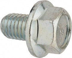 Value Collection - 1/2-13 UNC, 3/4" Length Under Head, Hex Drive Flange Bolt - 3/4" Thread Length, Grade 5 Steel, Serrated Flange, Zinc-Plated Finish - All Tool & Supply