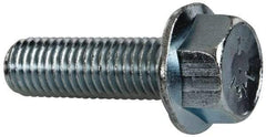 Value Collection - 5/8-11 UNC, 2" Length Under Head, Hex Drive Flange Bolt - 2" Thread Length, Grade 5 Steel, Serrated Flange, Zinc-Plated Finish - All Tool & Supply