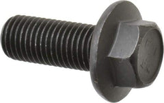 Value Collection - M16x2.00 Metric Coarse, 40mm Length Under Head, Hex Drive Flange Bolt - 40mm Thread Length, Grade 10.9 Alloy Steel, Smooth Flange, Phosphate & Oil Finish - All Tool & Supply