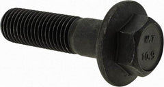 Value Collection - M16x2.00 Metric Coarse, 60mm Length Under Head, Hex Drive Flange Bolt - 50mm Thread Length, Grade 10.9 Alloy Steel, Smooth Flange, Phosphate & Oil Finish - All Tool & Supply