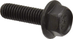 Value Collection - M6x1.00 Metric Coarse, 20mm Length Under Head, Hex Drive Flange Bolt - 20mm Thread Length, Grade 10.9 Alloy Steel, Smooth Flange, Phosphate & Oil Finish - All Tool & Supply