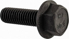 Value Collection - M8x1.25 Metric Coarse, 25mm Length Under Head, Hex Drive Flange Bolt - 25mm Thread Length, Grade 10.9 Alloy Steel, Smooth Flange, Phosphate & Oil Finish - All Tool & Supply