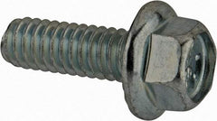 Value Collection - 1/4-20 UNC, 3/4" Length Under Head, Hex Drive Flange Bolt - 3/4" Thread Length, Grade 8 Steel, Serrated Flange, Zinc-Plated Finish - All Tool & Supply