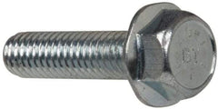 Value Collection - 5/16-18 UNC, 1-1/4" Length Under Head, Hex Drive Flange Bolt - 1-1/4" Thread Length, Grade 8 Steel, Serrated Flange, Zinc-Plated Finish - All Tool & Supply