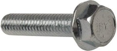 Value Collection - 5/16-18 UNC, 1-1/2" Length Under Head, Hex Drive Flange Bolt - 1-1/2" Thread Length, Grade 8 Steel, Serrated Flange, Zinc-Plated Finish - All Tool & Supply