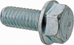 Value Collection - 5/16-18 UNC, 3/4" Length Under Head, Hex Drive Flange Bolt - 3/4" Thread Length, Grade 8 Steel, Serrated Flange, Zinc-Plated Finish - All Tool & Supply