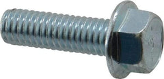 Value Collection - 3/8-16 UNC, 1-1/4" Length Under Head, Hex Drive Flange Bolt - 1-1/4" Thread Length, Grade 8 Steel, Serrated Flange, Zinc-Plated Finish - All Tool & Supply