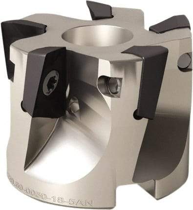 Seco - 5 Inserts, 50mm Cut Diam, 22mm Arbor Diam, 17mm Max Depth of Cut, Indexable Square-Shoulder Face Mill - 90° Lead Angle, 40mm High, XO.. 1806 Insert Compatibility, Through Coolant, Series Power Turbo - All Tool & Supply