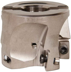 Seco - 4 Inserts, 2" Cut Diam, 3/4" Arbor Diam, 0.669" Max Depth of Cut, Indexable Square-Shoulder Face Mill - 0/90° Lead Angle, 1.575" High, XO.X 1806.. Insert Compatibility, Through Coolant, Series Power Turbo - All Tool & Supply