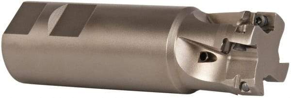 Seco - 1-1/4" Cut Diam, 0.433" Max Depth of Cut, 1-1/4" Shank Diam, 4-1/4" OAL, Indexable Square Shoulder End Mill - XO.X 1204.. Inserts, Weldon Shank, 90° Lead Angle, Through Coolant, Series Super Turbo - All Tool & Supply