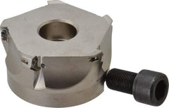 Seco - 5 Inserts, 4" Cut Diam, 1-1/2" Arbor Diam, 0.433" Max Depth of Cut, Indexable Square-Shoulder Face Mill - 0/90° Lead Angle, 2" High, XO.X 1204.. Insert Compatibility, Through Coolant, Series Super Turbo - All Tool & Supply