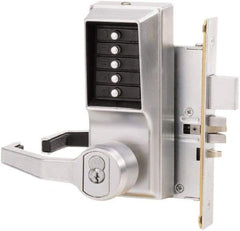 Kaba Access - Combination Entry Lever Lockset with Key Override - 2-3/4" Back Set, No Cylinder, Zamak3, Satin Chrome Finish - All Tool & Supply