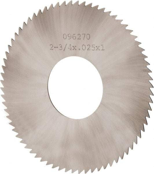 Made in USA - 2-3/4" Diam x 0.025" Blade Thickness x 1" Arbor Hole Diam, 72 Tooth Slitting and Slotting Saw - Arbor Connection, Solid Carbide, Concave Ground - All Tool & Supply