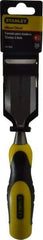 Stanley - 9" OAL x 1-1/2" Blade Width Wood Chisel - 1-1/2" Tip, Polypropylene Handle - All Tool & Supply