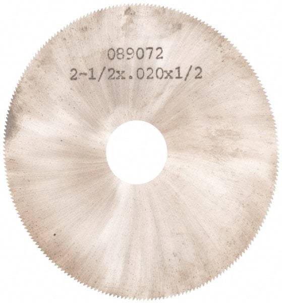 Made in USA - 2-1/2" Diam x 0.02" Blade Thickness, 1/2" Arbor Hole Diam, 190 Teeth, Solid Carbide, Jeweler's Saw - Uncoated - All Tool & Supply