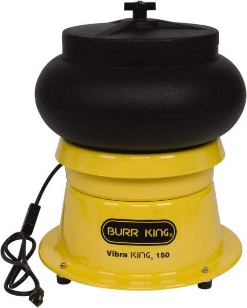 Burr King - 0.33 Cu Ft, 1/5 hp, Vibratory Tumbler - Adjustable Amplitude, Flow Through Drain - All Tool & Supply