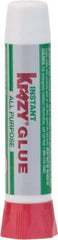 Krazy Glue - 0.07 oz Tube Clear Instant Adhesive - 1 min Working Time, Bonds to Ceramic, Leather, Metal, Plastic, Porcelain, Rubber, Vinyl & Wood - All Tool & Supply