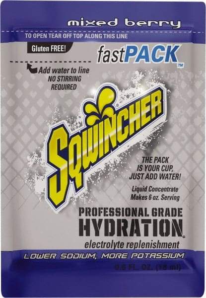 Sqwincher - Pack Mixed Berry Activity Drink - Liquid Concentrate, Yields 0.6 oz - All Tool & Supply