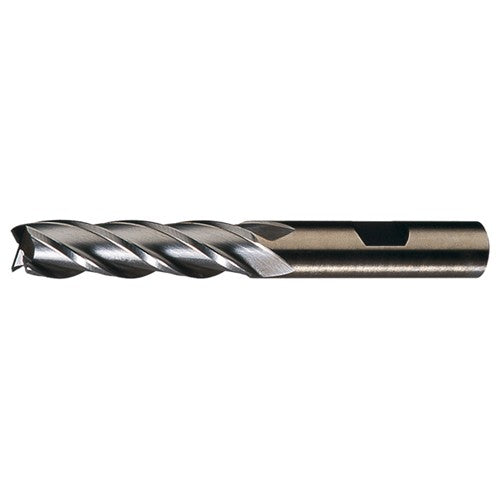 ‎5/8″ × 5/8″ × 4″ × 6-1/8″ RHS / RHC HSS-CO 8% (M42) Cobalt, Single End, 4-Flute, Center Cutting End Mill - Bright - Exact Industrial Supply