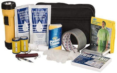 PRO-SAFE - Emergency Preparedness Kits Type: Emergency Response/Preparedness Kit Contents: 33 Piece First Aid Kit; Duct Tape; Drinking Water Packet; Dust Mask; Emergency Poncho; Flashlight; Gloves; Swiss Army Knife; Tissues - All Tool & Supply