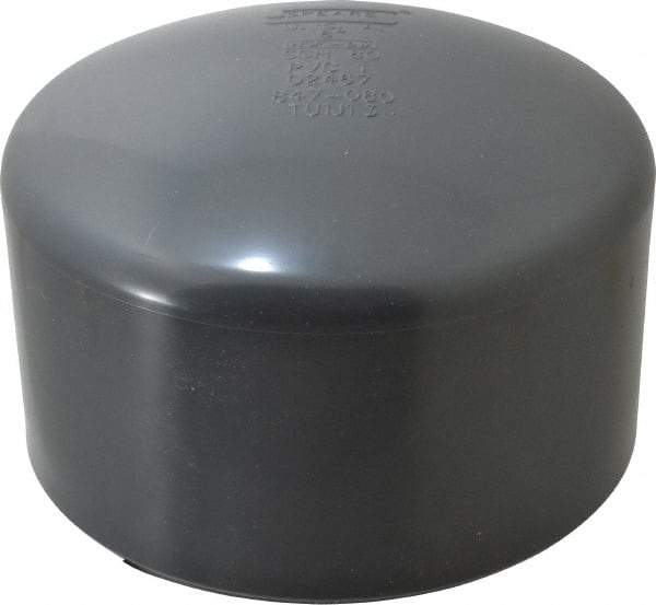 Value Collection - 8" PVC Plastic Pipe End Cap - Schedule 80, Slip End Connections - All Tool & Supply