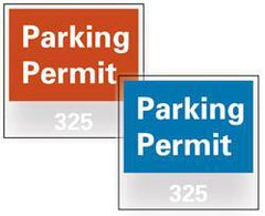 NMC - Parking Permit (101-200), 3 Inch Wide x 3 Inch High, Vinyl Traffic Sign - Blue, Square - All Tool & Supply