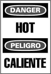 NMC - "Danger - Hot", 20" Long x 14" Wide, Rigid Plastic Safety Sign - Rectangle, 0.05" Thick, Use for Hazardous Materials - All Tool & Supply