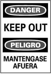 NMC - "Danger - Keep Out", 20" Long x 14" Wide, Rigid Plastic Safety Sign - Rectangle, 0.05" Thick, Use for Accident Prevention - All Tool & Supply