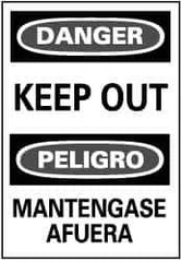 NMC - "Danger - Keep Out", 20" Long x 14" Wide, Rigid Plastic Safety Sign - Rectangle, 0.05" Thick, Use for Accident Prevention - All Tool & Supply