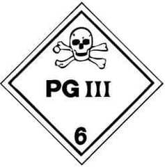 NMC - Safety & Facility Label - Legend: PG III, English, Black & White, 4" Long x 4" High, Sign Muscle Finish - All Tool & Supply