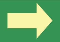 NMC - Right Arrow (Graphic), Plastic Exit Sign - 10" Wide x 7" High, Glow-in-the-Dark - All Tool & Supply