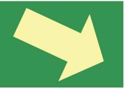 NMC - Right Down Arrow (Graphic), Plastic Exit Sign - 10" Wide x 7" High, Glow-in-the-Dark - All Tool & Supply