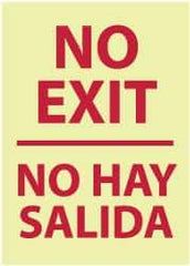 NMC - No Exit, Plastic Exit Sign - 14" Wide x 20" High, English/Spanish, Glow-in-the-Dark - All Tool & Supply