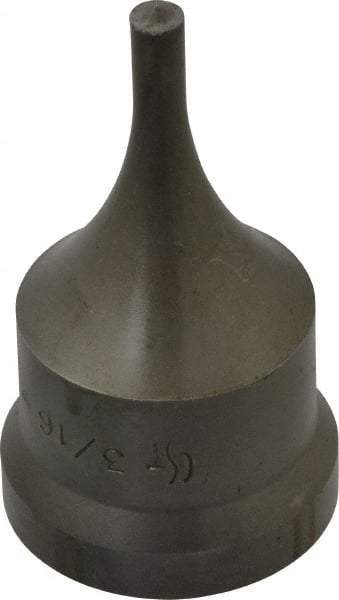 Cleveland Steel Tool - 3/16 Inch Diameter Round Ironworker Punch - 1-1/16 Inch Body Diameter, 1-7/32 Inch Head Diameter, 2-1/8 Inch Overall Length - All Tool & Supply