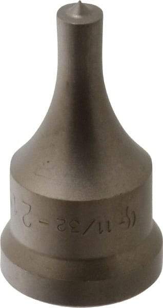 Cleveland Steel Tool - 11/32 Inch Diameter Round Ironworker Punch - 1-1/16 Inch Body Diameter, 1-7/32 Inch Head Diameter, 2-1/8 Inch Overall Length - All Tool & Supply